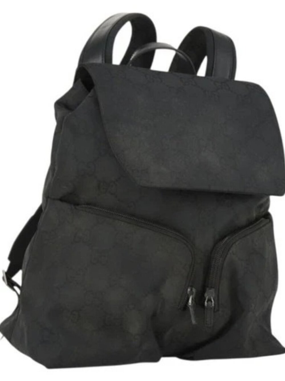 Share GUCCI GG Canvas Backpack Nylon Black Silver 003 - Picture 1 of 16